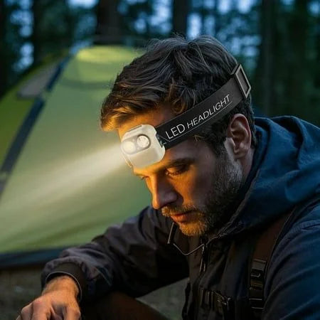 Rechargeable LED Headlamp with Smart Sensor – Motion Control