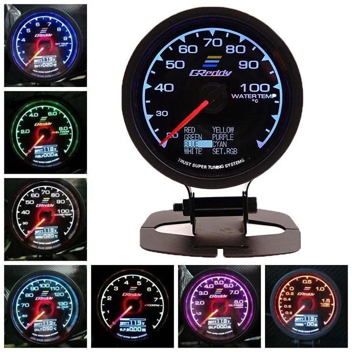Greddy Oil Pressure Gauge 52mm – Digital LCD (7 Color Display)