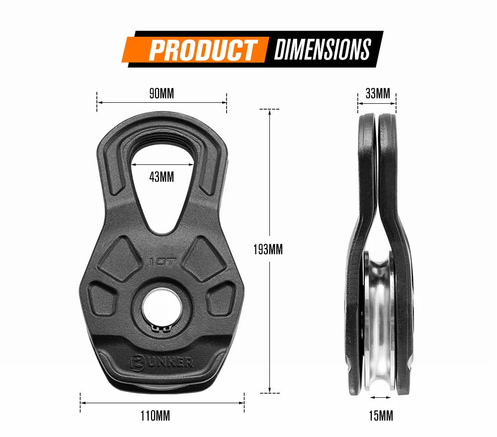 Snatch Block 9T – Heavy Duty Recovery Pulley (9 Ton Rated)