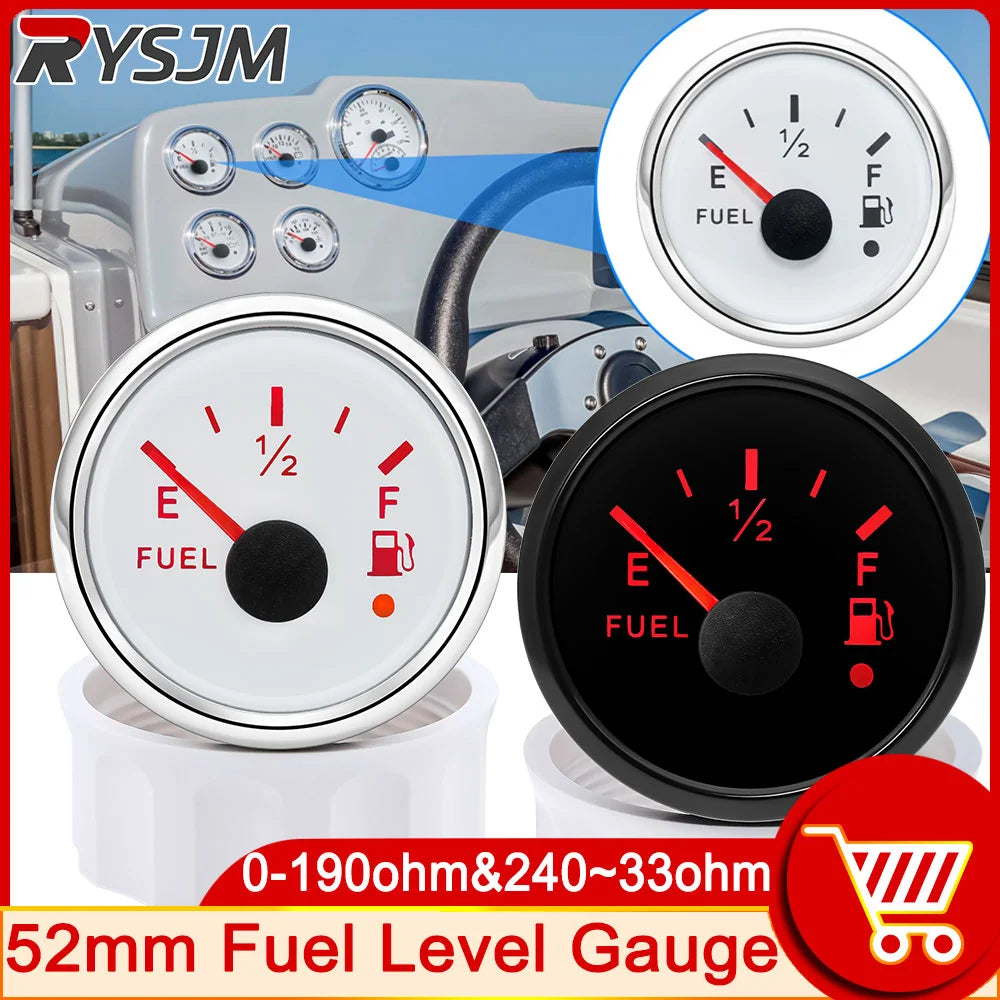 2" 52mm LED Fuel Level Gauge – 12V Aluminum Alloy