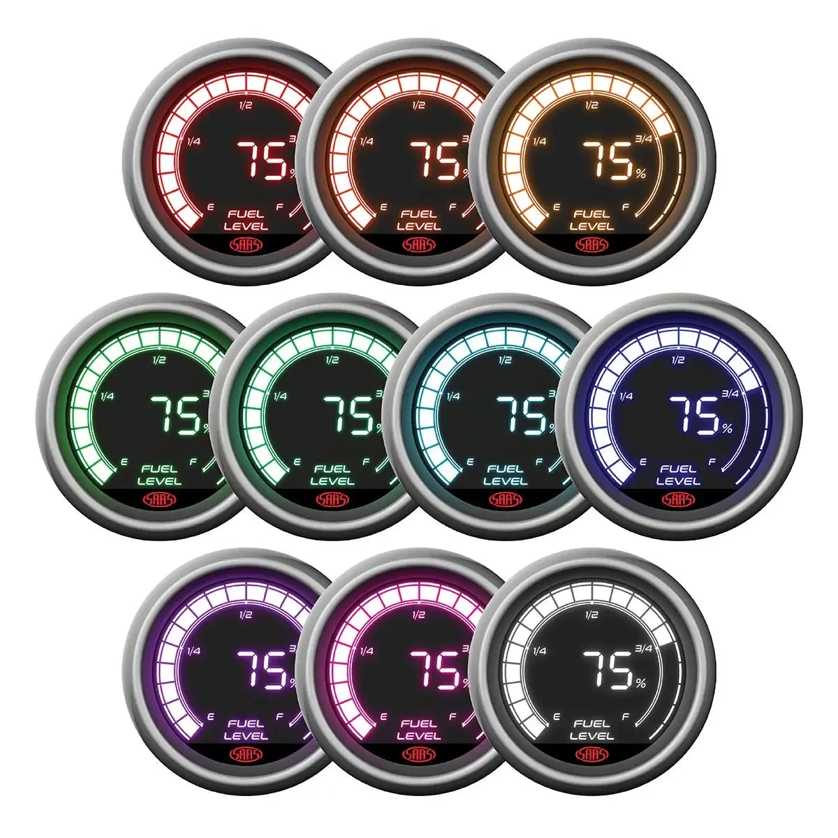 2" 52mm LED Fuel Level Gauge – 12V Aluminum Alloy